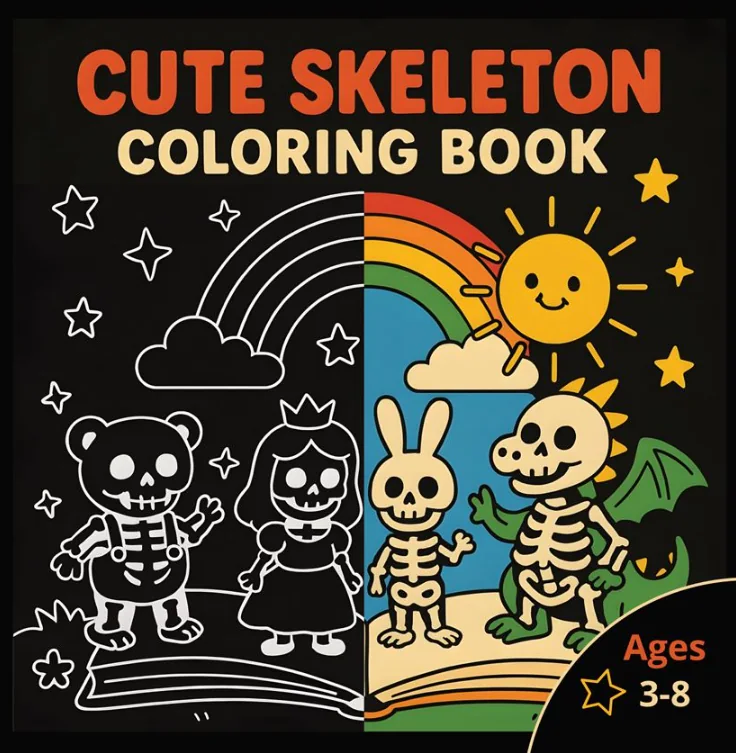Cover of CUTE Skeleton Coloring Book