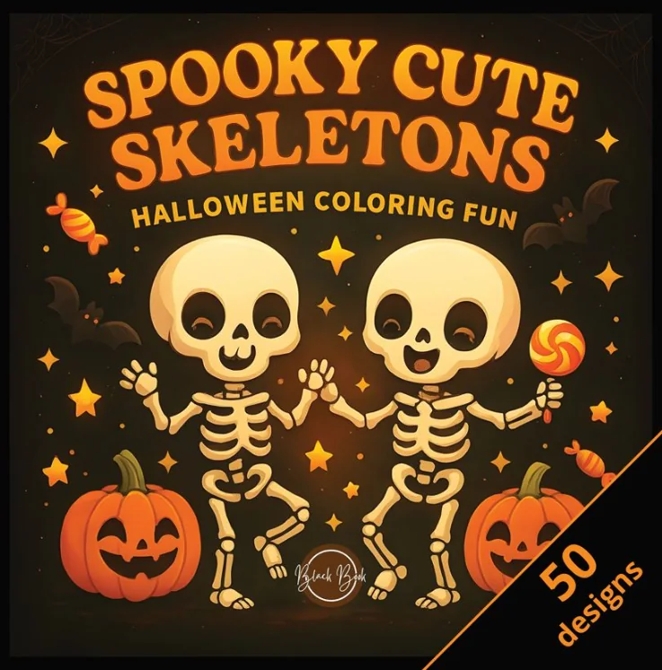 Cover of Spooky Cute Skeletons — Halloween Coloring Fun