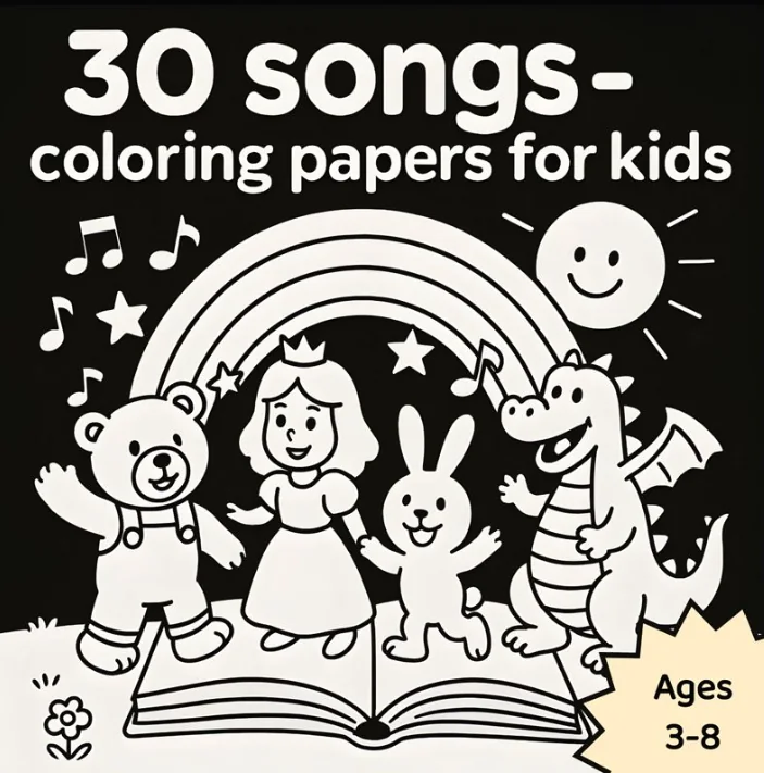 Cover of 30 SONGS — Coloring Papers for Kids