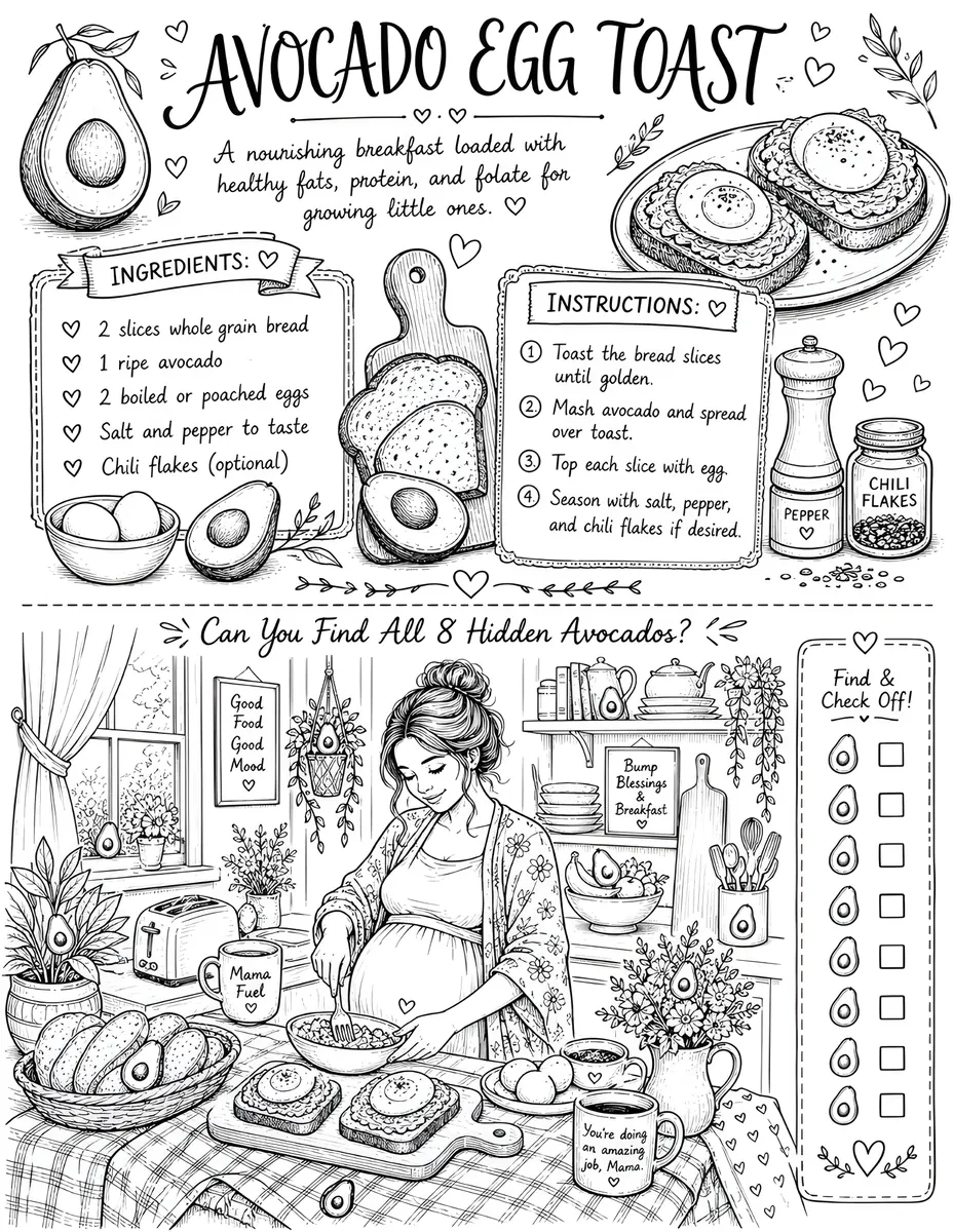 Interior preview from The Ultimate Fun Recipe Style Activity Book for Pregnant Women