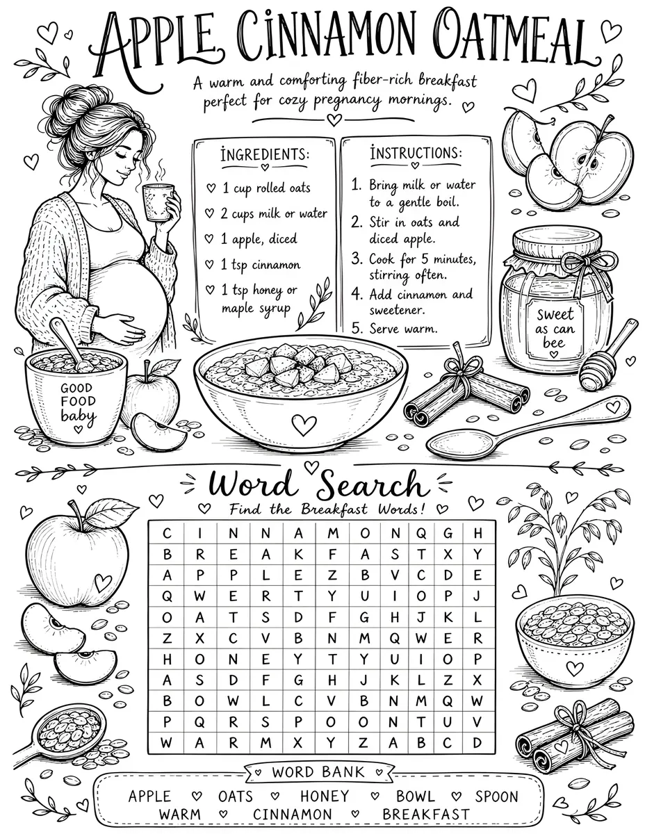 Interior preview from The Ultimate Fun Recipe Style Activity Book for Pregnant Women