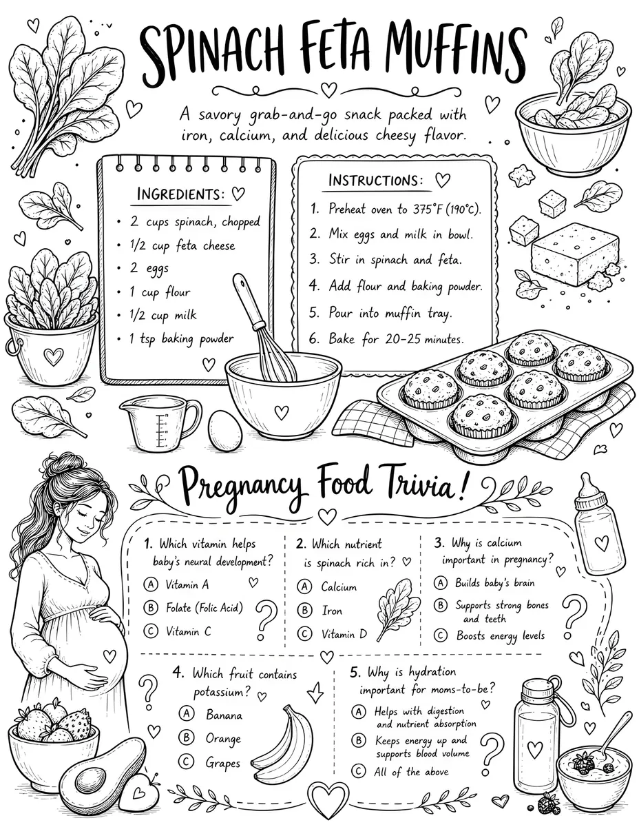 Interior preview from The Ultimate Fun Recipe Style Activity Book for Pregnant Women