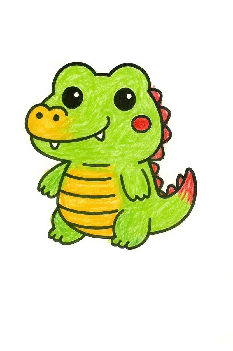 Interior preview from Cute Kawaii Animals Coloring Book