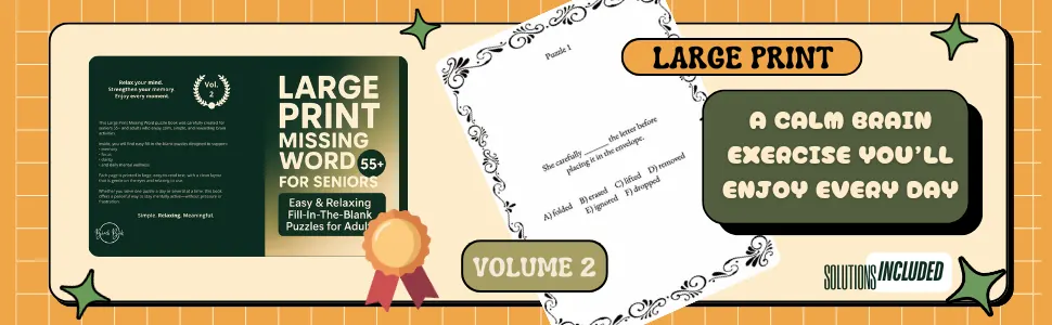 Interior preview from Large Print Missing Word 55+ — Green Edition