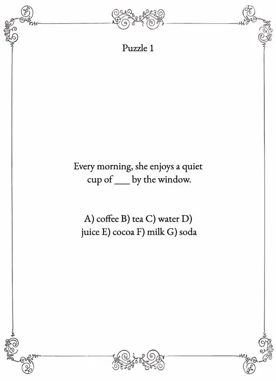 Interior preview from Large Print Missing Word 55+ — Burgundy Edition