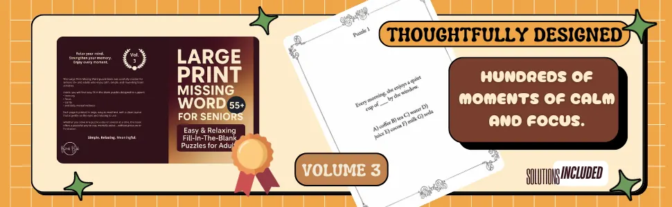 Interior preview from Large Print Missing Word 55+ — Burgundy Edition