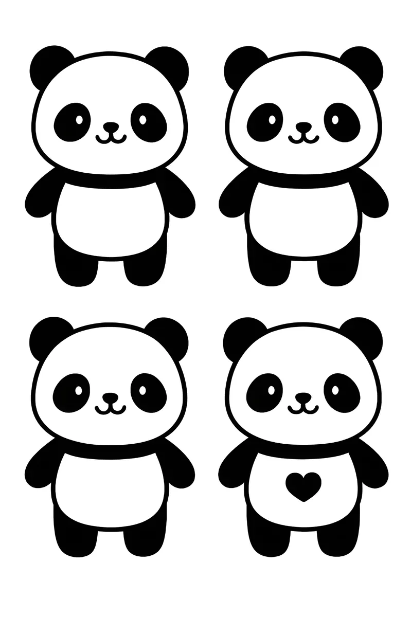 Interior preview from Kawaii Cute Odd One Out — Animals & Critters