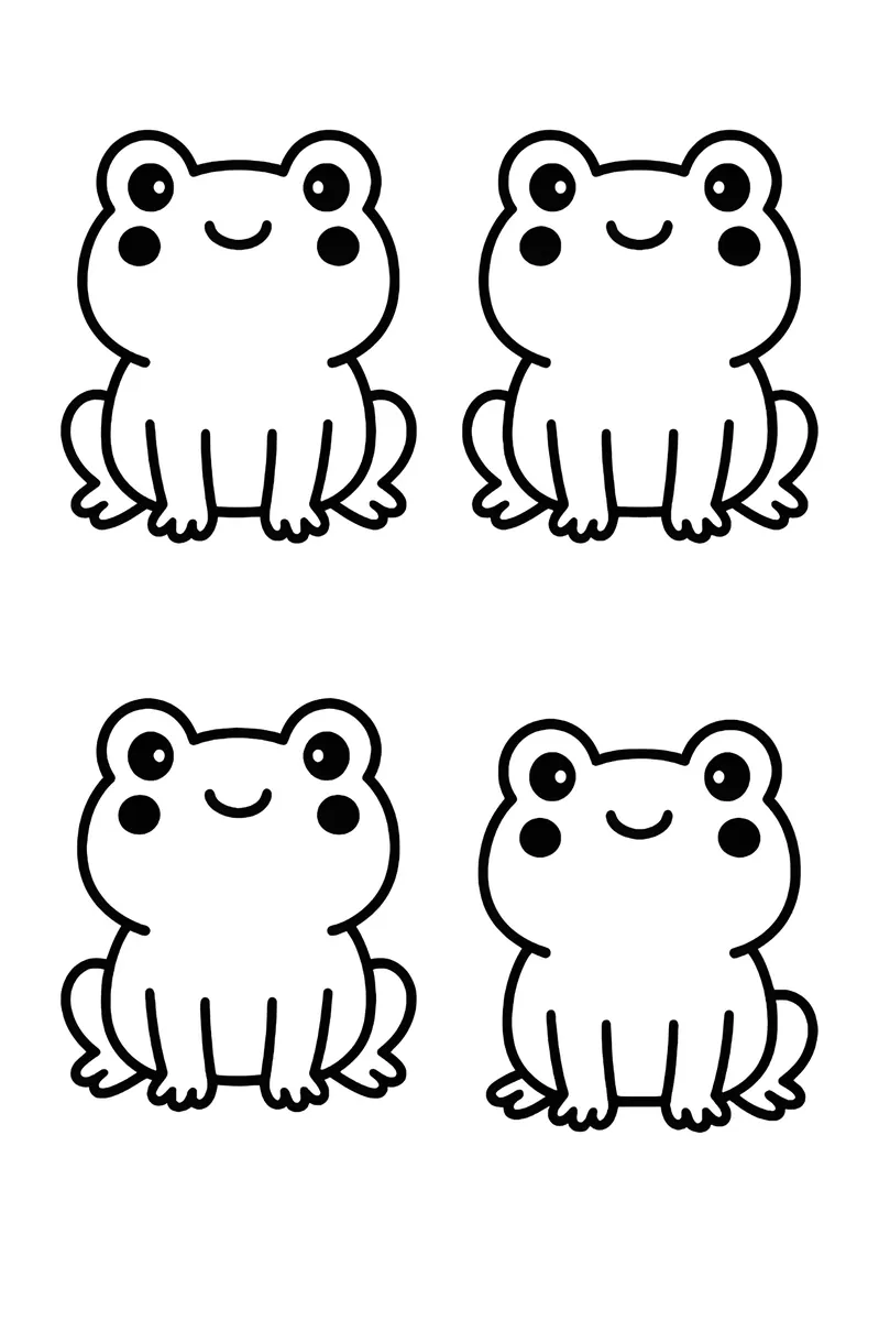 Interior preview from Kawaii Cute Odd One Out — Animals & Critters