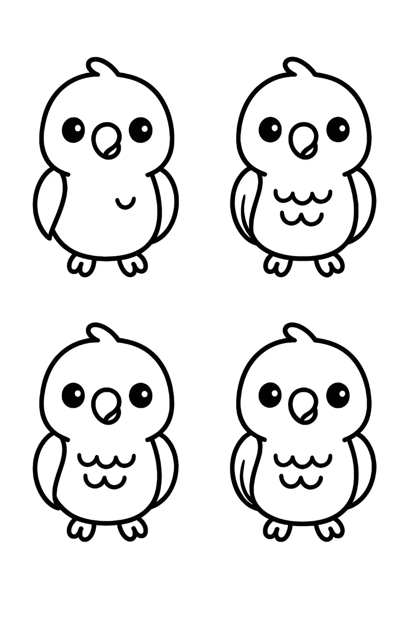 Interior preview from Kawaii Cute Odd One Out — Animals & Critters