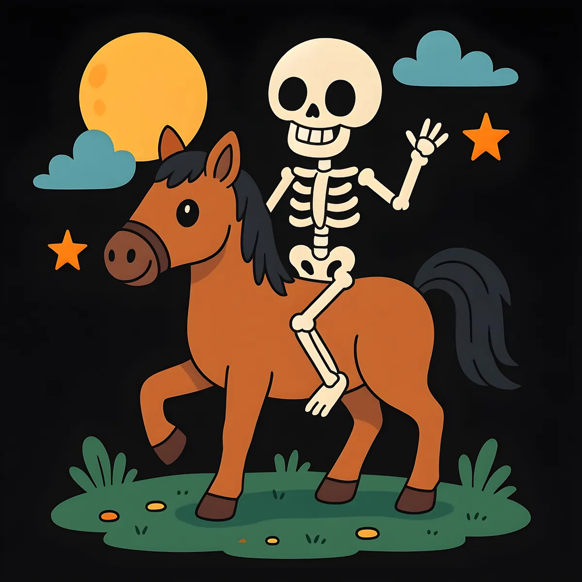 Interior preview from CUTE Skeleton Coloring Book