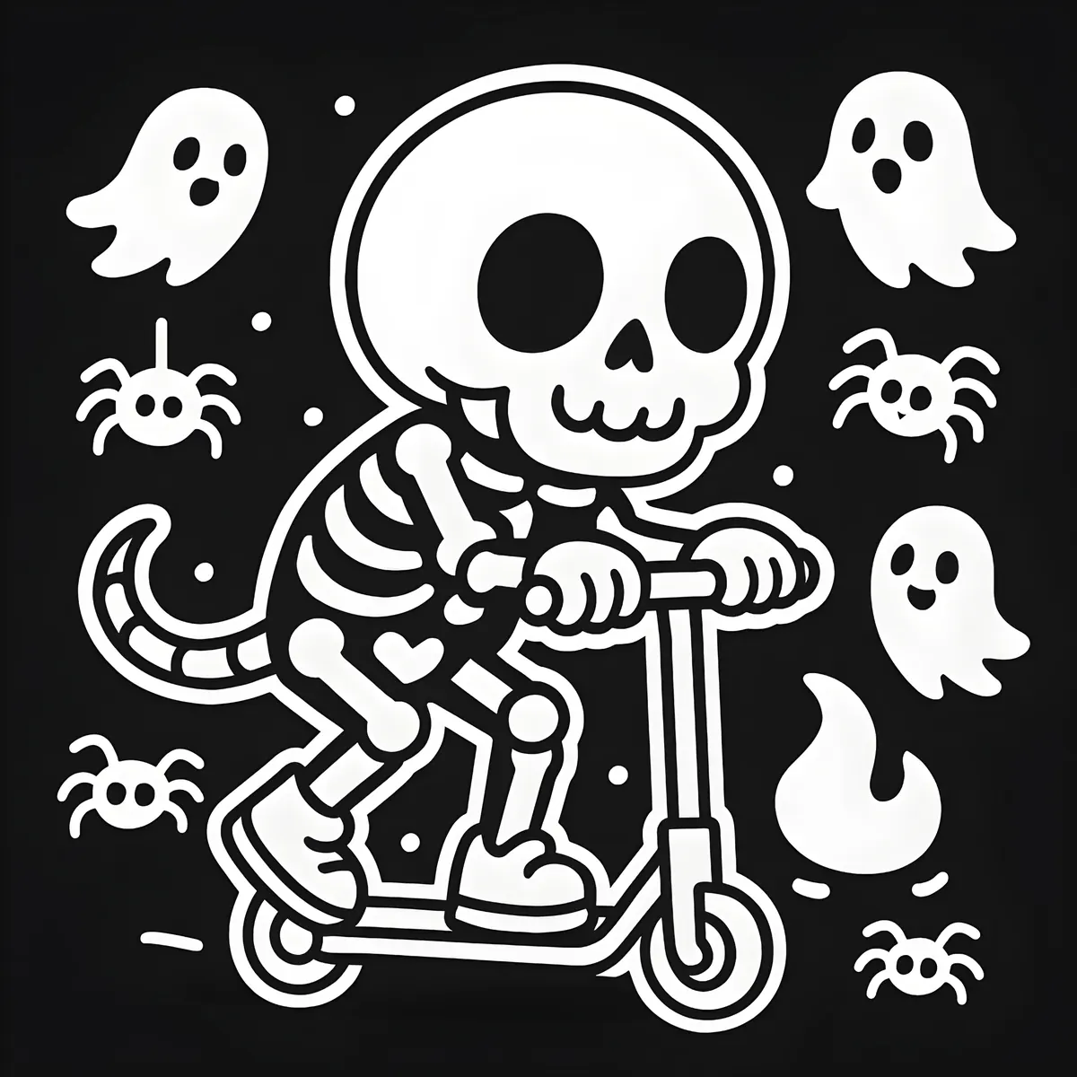 Interior preview from Spooky Cute Skeletons — Halloween Coloring Fun