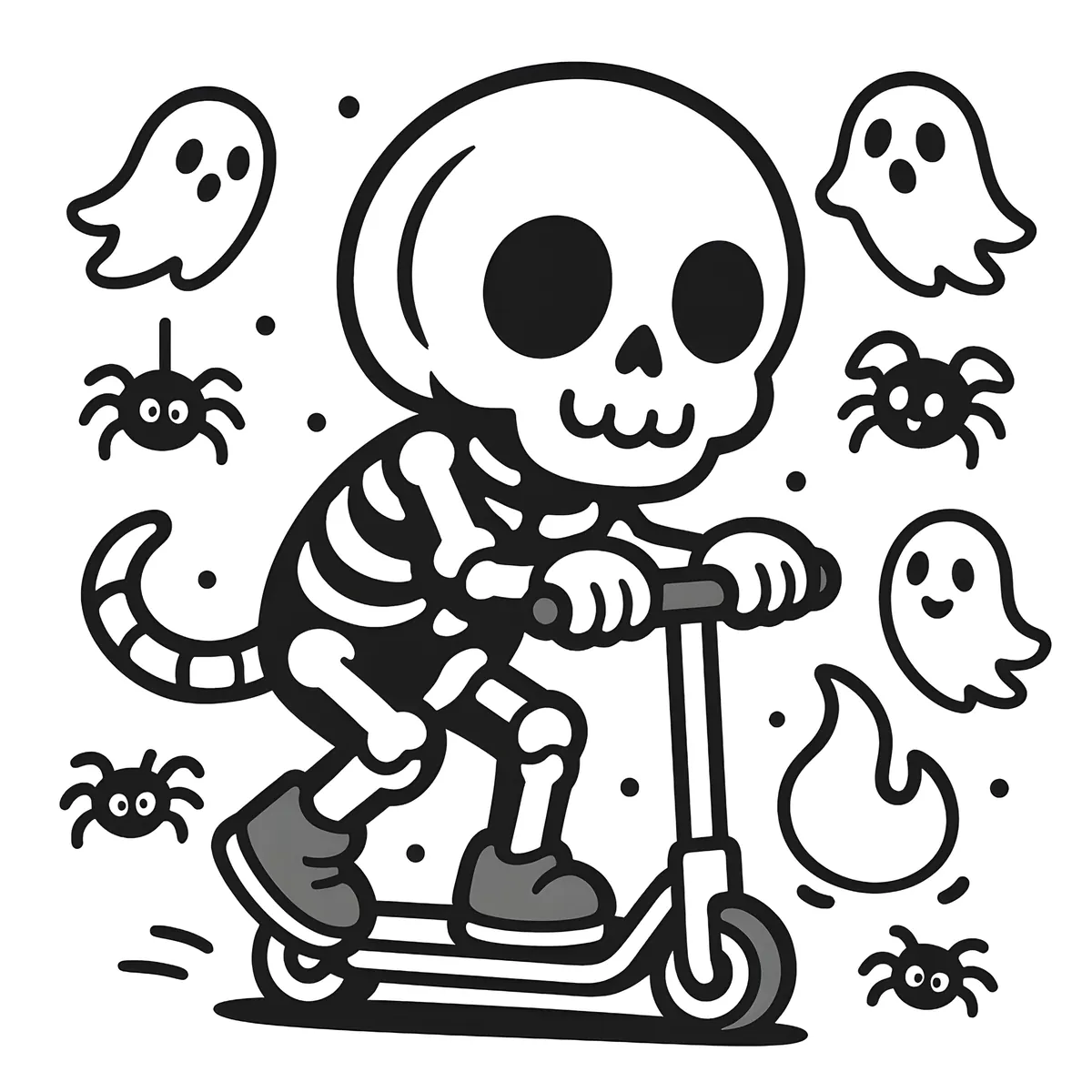 Interior preview from Spooky Cute Skeletons — Halloween Coloring Fun